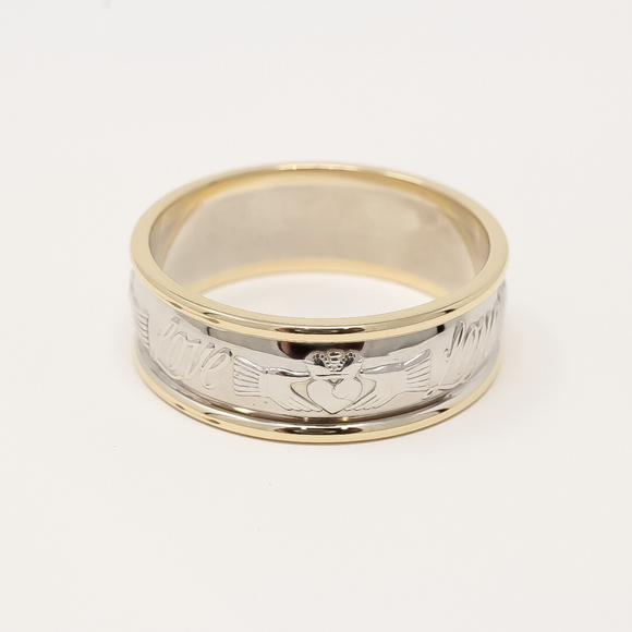 Claddagh Band with Love, Loyalty and Friendship inscribed